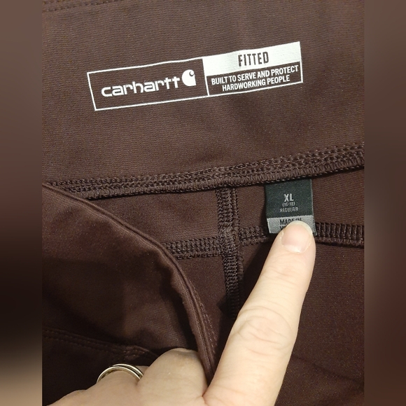 Women's carhartt burgundy force fitted utility leggings - Picture 2 of 5
